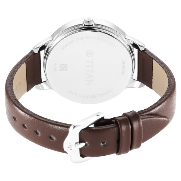 Titan Trendsetters Silver white Dial Women Watch With Leather Strap - image number 4