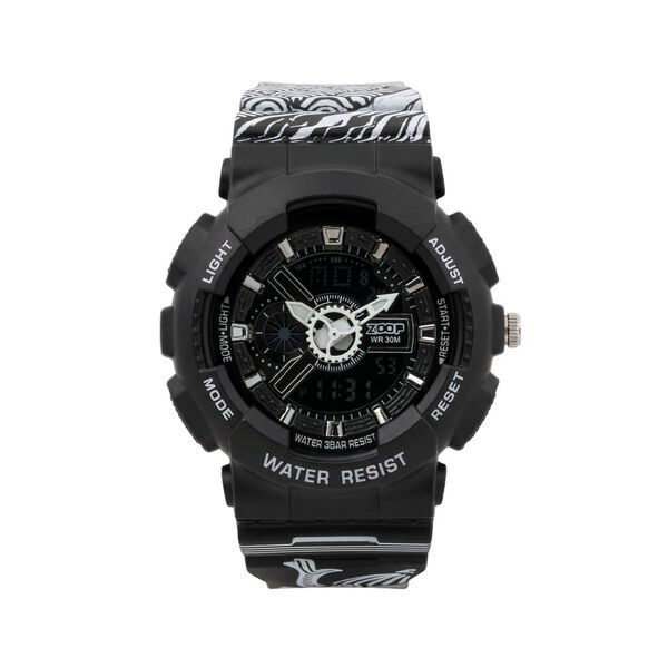 Zoop Samurai Quartz Digital Watch For Boys With Black Dial Black Polyether Strap From House Of Titan - image number 1