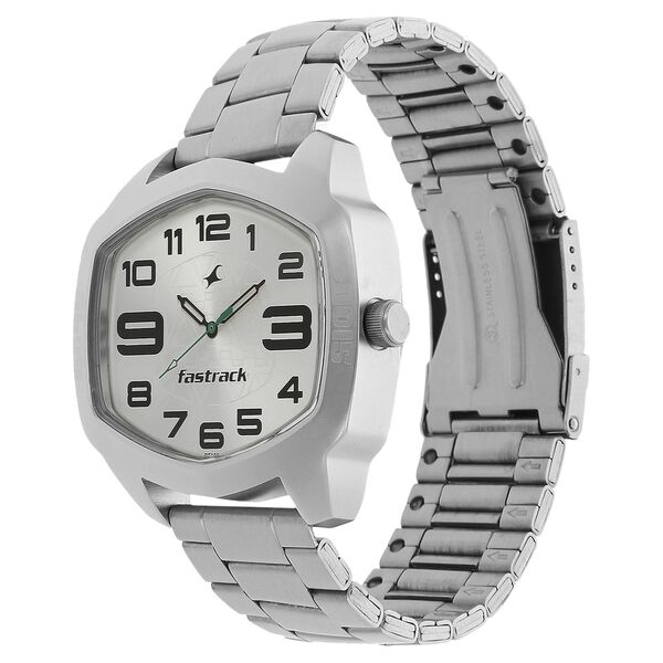 Fastrack Quartz Analog Silver Dial Stainless Steel Strap Watch for Guys - image number 1