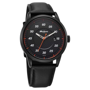 Titan Octane Quartz Analog with Date Black Dial With Black Leather Strap Watch For Men