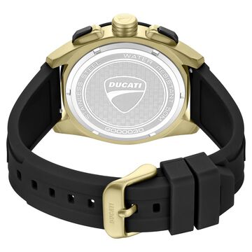 Ducati Quartz Chronograph Grey Dial Black Silicone Strap Watch For Men