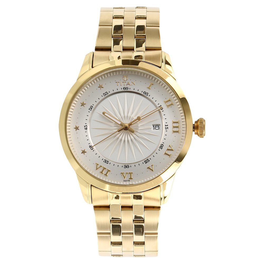 Buy Online Titan Quartz Multifunction White Dial Stainless Steel