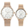 Titan Quartz Multifunction White Dial Stainless Steel Strap Watch for Couple - image number 1
