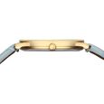 Titan Nebula Lotus 18 KT Gold Quartz Analog Blue Mother of Pearl Dial Leather Strap Watch For Women - image number 5