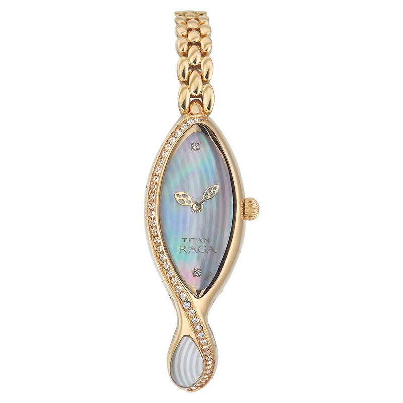 Titan Women Analog Mother of Pearl Dial Stainless Steel Strap watch