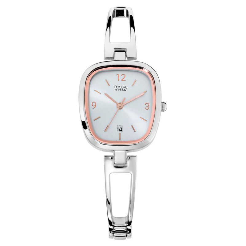Titan Raga Viva Silver Dial Analog with Date Metal Strap watch for Women
