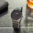 Sonata Poze Quartz Analog Blue Round Dial Two Toned Stainless Steel Strap Watch For Men