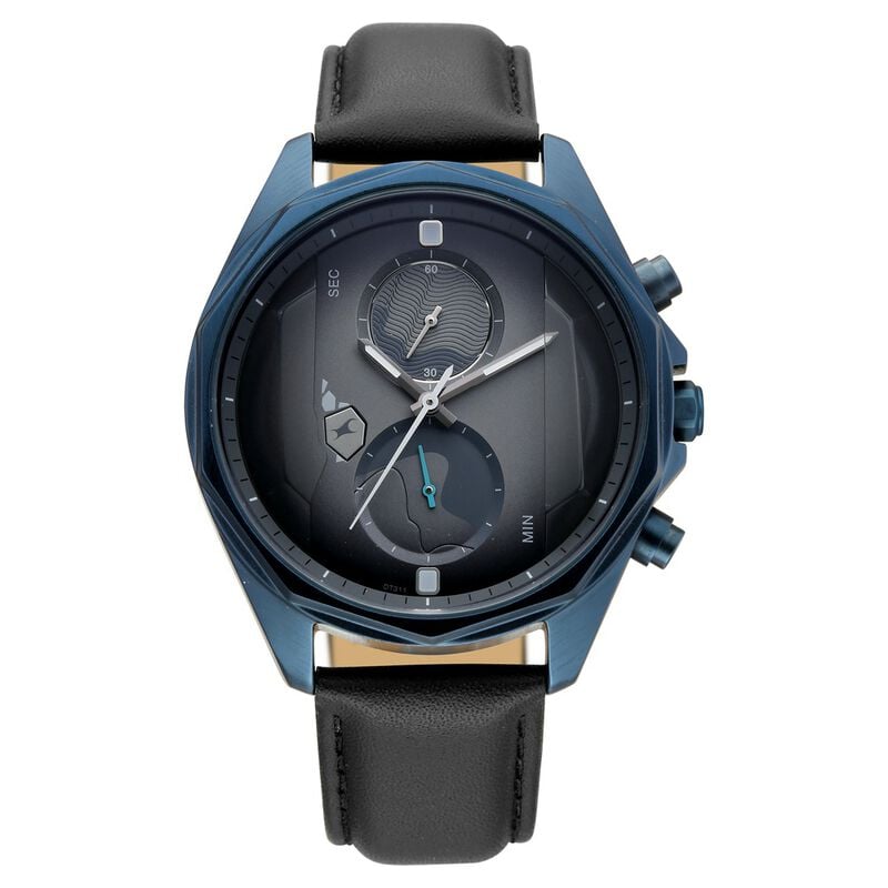 Fastrack Oceanyx 2.0 Chronograph Watch for Men with Grey Dial & Black Leather Strap