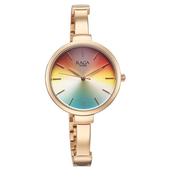 Titan Raga Showstopper Quartz Analog Multicoloured Dial Metal Strap Watch for Women - image number 1