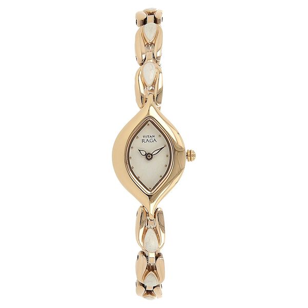 Titan Quartz Analog White Dial Metal Strap Watch for Women - image number 0