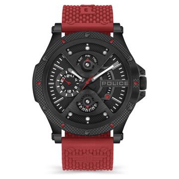 Police Quartz Multifunction Black Dial Silicone Strap Watch for Men