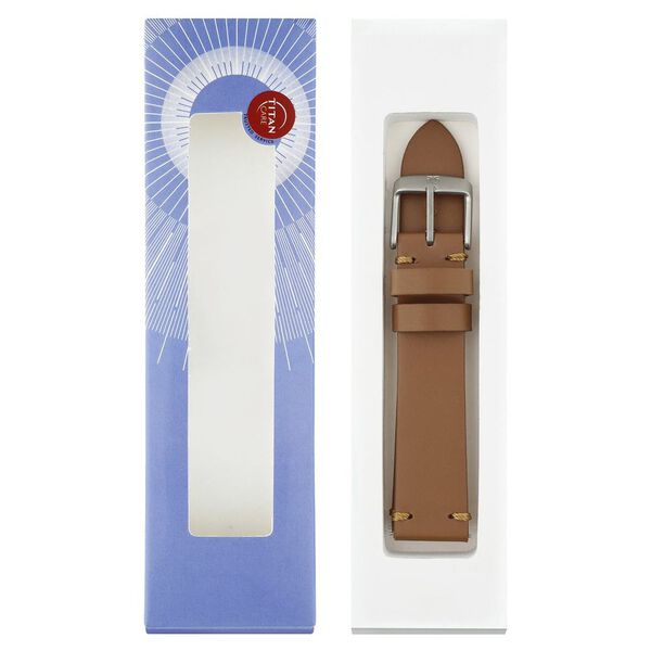 22 mm Brown Genuine Leather Strap for Men - image number 7