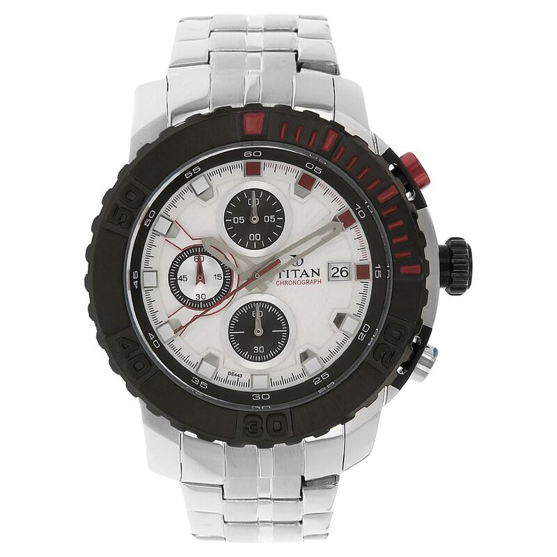 Titan Quartz Chronograph Silver Dial Watch for Men