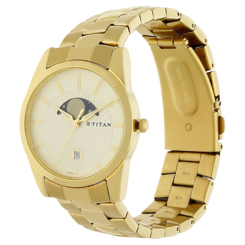 Titan Regalia Champagne Dial Analog Stainless SteelStrap watch forMen - image number 2