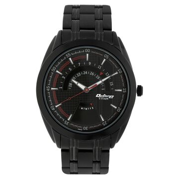 Titan Quartz Analog Black Dial Metal Strap Watch for Men