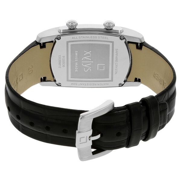 Xylys Swiss Analog Black Leather Strap and Silver Dial Watch For Men - image number 3