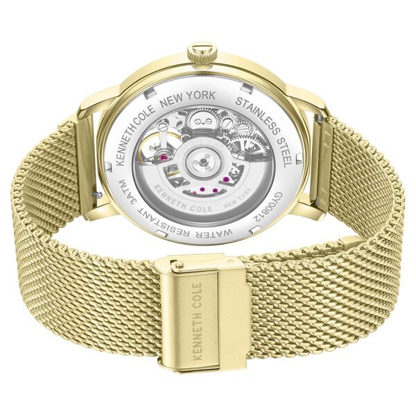 Kenneth Cole Automatic Automatic Green Dial Golden Stainless Steel Strap Watch For Men - image number 4