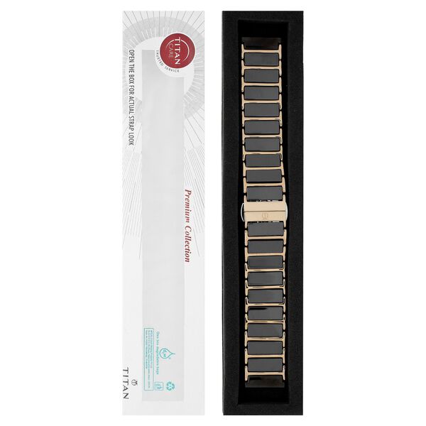 20 mm Black & Rose Gold Ceramic & Metal Strap for Men - image number 4