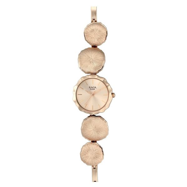 Titan Quartz Analog Rose Gold Dial Metal Strap Watch for Women - image number 0