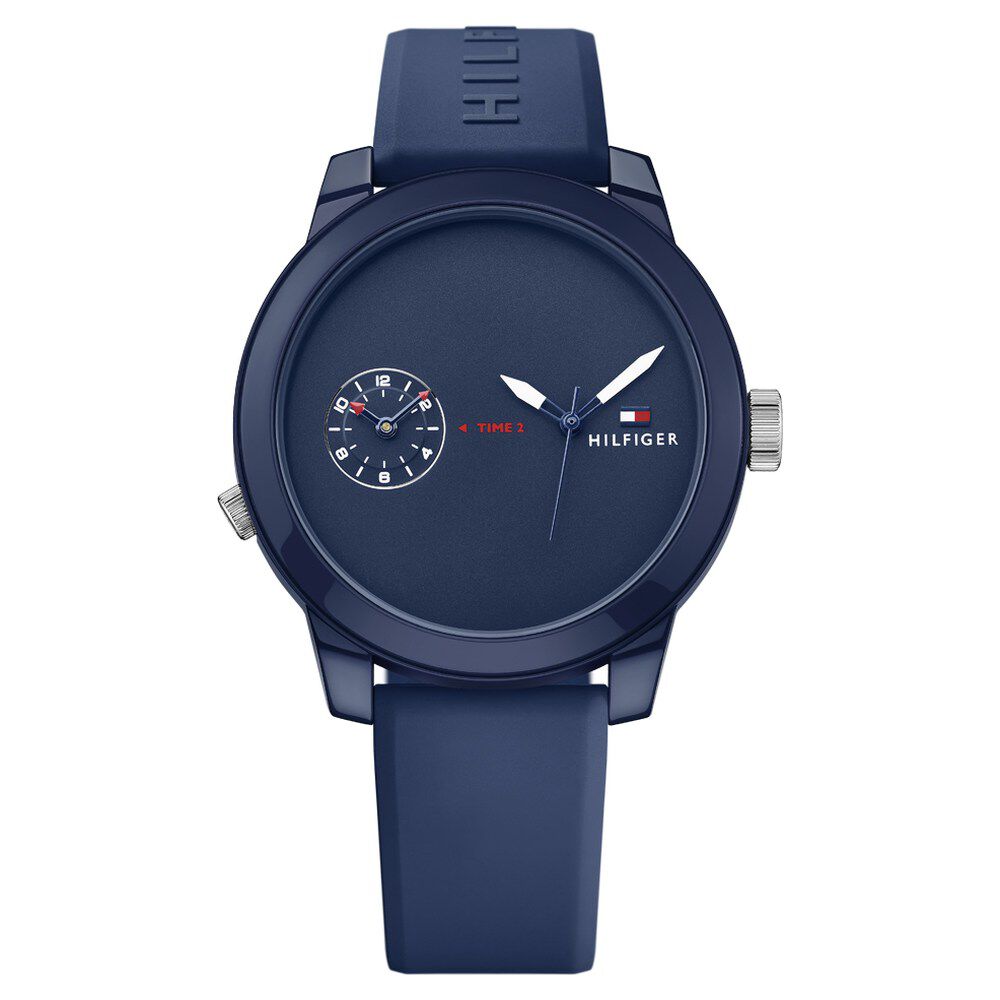 Tommy hilfiger blue best sale silicone strap watch
