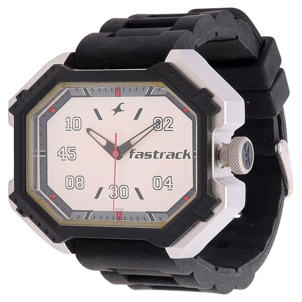 Fastrack Quartz Analog Silver Dial Plastic Strap Watch for Guys - image number 1