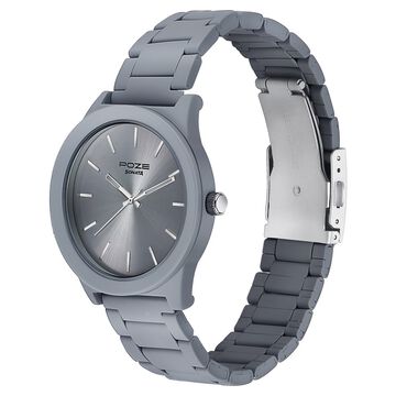 Sonata Poze Quartz Analog Grey Dial Metal Strap Watch For Men