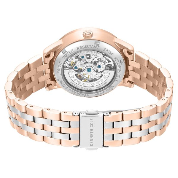 Kenneth Cole Automatic Automatic Rose Gold Dial Two Toned Stainless Steel Strap Watch For Women - image number 4