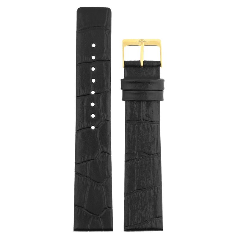 20 mm Black Genuine Leather Straps for Men - image number 0