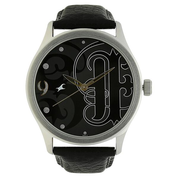 Fastrack Quartz Analog Black Dial Leather Strap Watch for Guys - image number 0