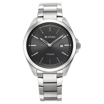 Titan Titanium Quartz Analog Black Dial Titanium Strap Watch for Men