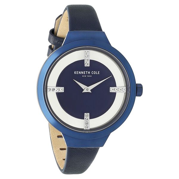 Kenneth Cole Quartz Analog Blue Dial Leather Strap Watch for Women - image number 1