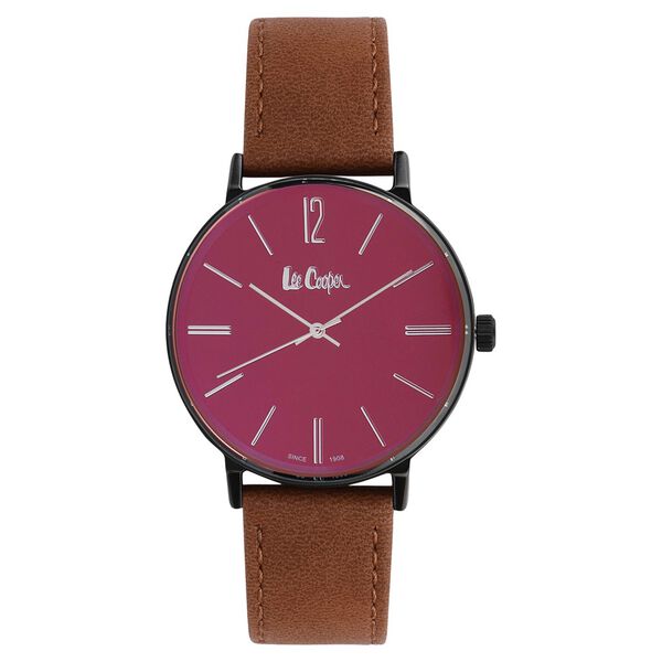 Lee Cooper Quartz Analog Black Dial Leather Strap Watch for Men - image number 1