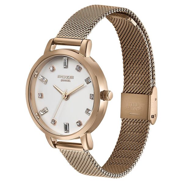Sonata Poze Quartz Analog White Dial Mesh Strap Watch for Women - image number 3
