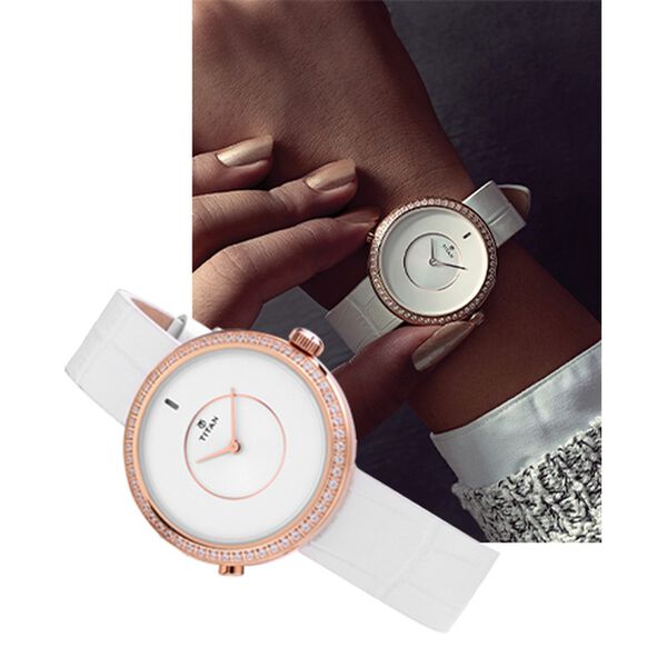 Titan We Silver Dial Women Watch With Leather Strap - image number 6