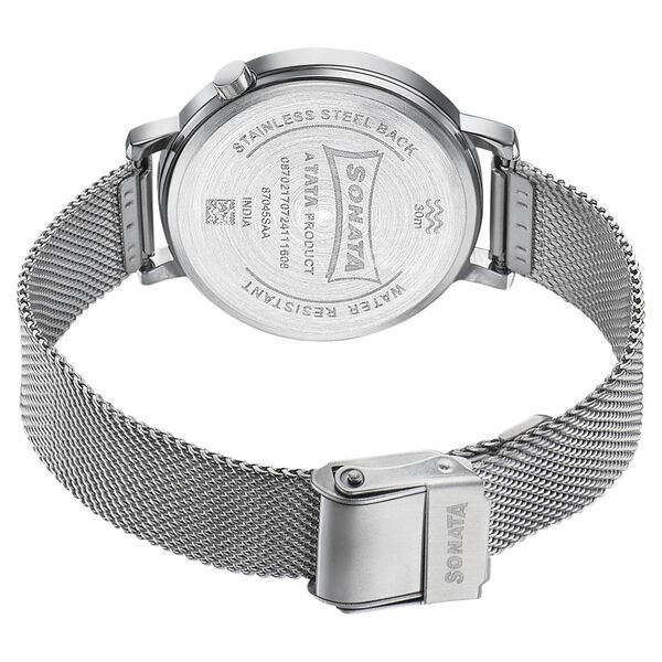 Sonata Elegent Essentials Quartz Analog Blue Dial Stainless Steel Strap Watch For Women - image number 4