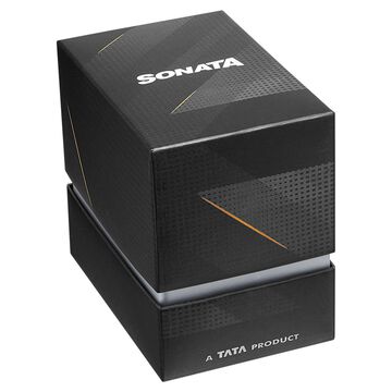Sonata Quartz Multifunction Black Dial Stainless Steel Strap Watch for Men