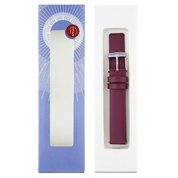 16 mm Maroon Genuine Leather Strap for Women - image number 7