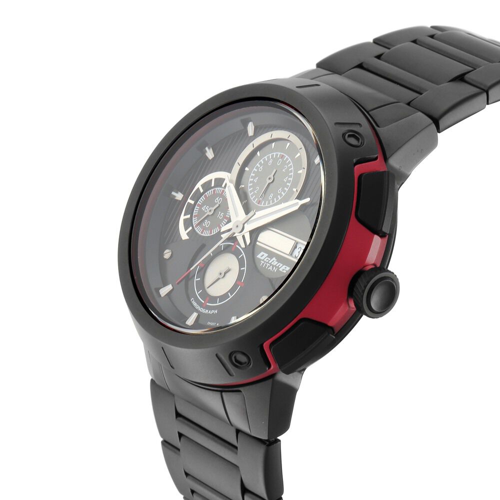 Buy Online Titan Quartz Chronograph Black Dial Stainless Steel