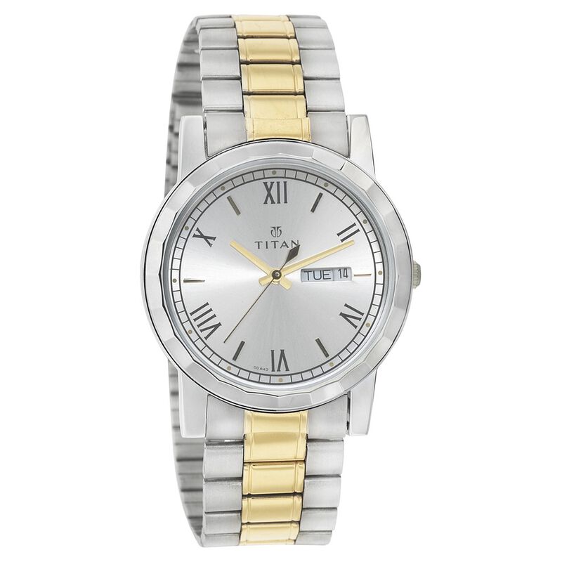 Titan Quartz Analog with Day and Date Silver Dial Watch for Men