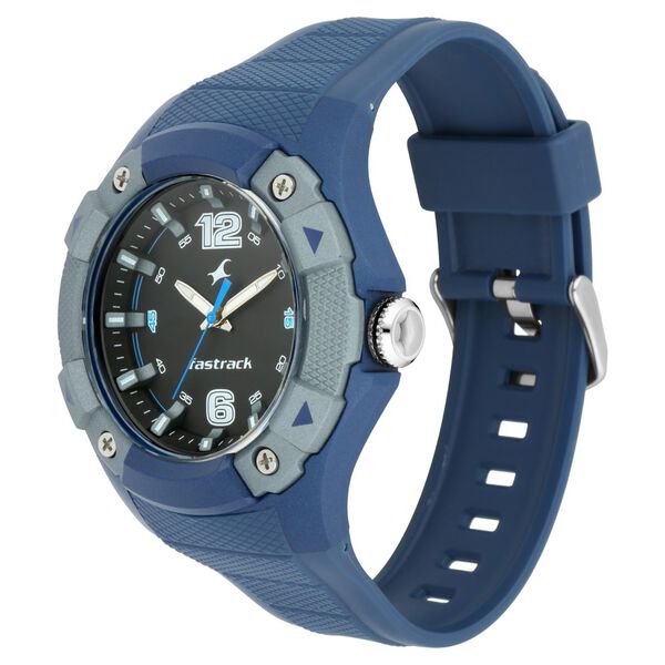 Fastrack Trendies Quartz Analog Black Dial Silicone Strap Watch for Guys - image number 3