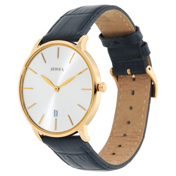 Titan Nebula Lustre 18k Gold Analog Leather Strap Watch for Men - image number 3