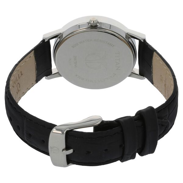 Titan Quartz Multifunction Black Dial Leather Strap Watch for Women - image number 3