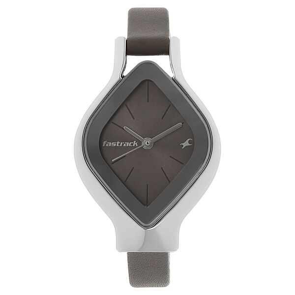 Fastrack Quartz Analog Brown Dial Leather Strap Watch for Girls