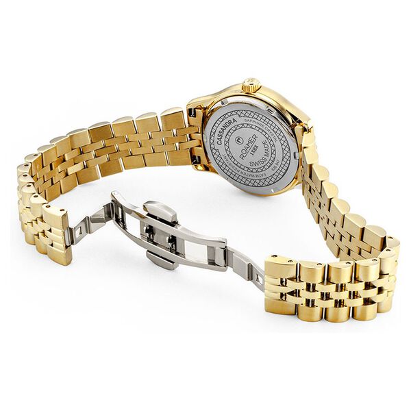 Roamer Cassandra Diamond Quartz Analog Mother of Pearl Dial Golden Stainless Steel Strap Watch For Women - image number 1