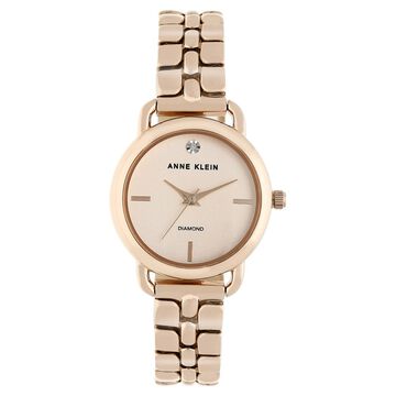 Anne Klein Quartz Analog Rose Gold Dial Metal Strap Watch for Women
