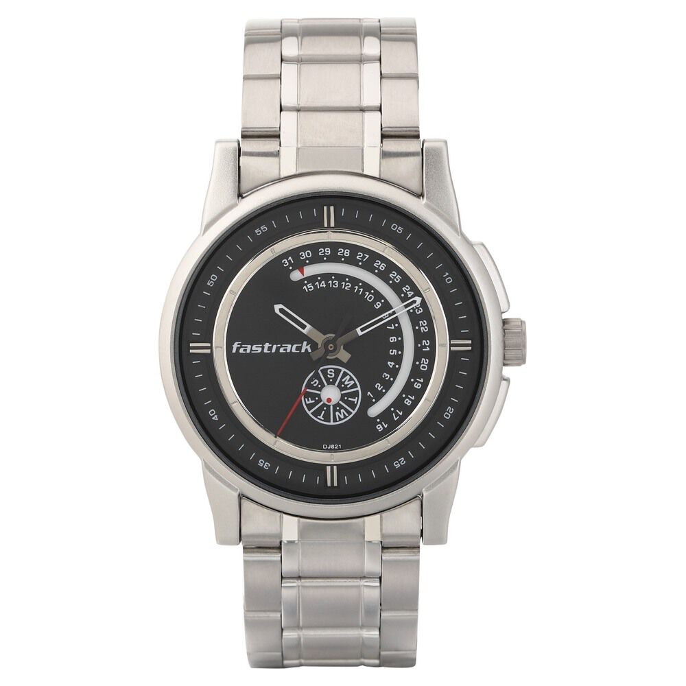 Buy Online Fastrack Go Skate Quartz Analog with Day and Date Black