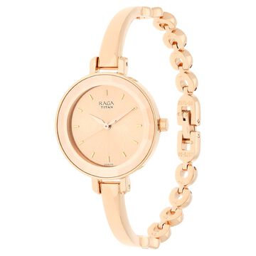 Titan Raga Viva Quartz Analog Rose Gold Round Dial Rose Gold Metal Strap Watch For Women