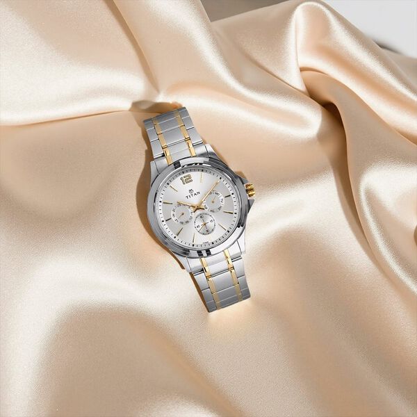 Titan Workwear Silver Dial Quartz Multifunction Stainless Steel Strap watch for Men - image number 0