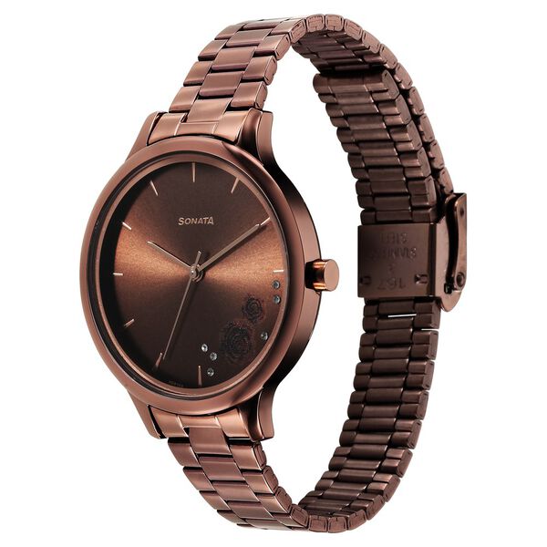 Sonata Blush Quartz Analog Brown dial Stainless Steel Strap Watch for Women - image number 1
