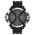 Fastrack Quartz Chronograph Black Dial Leather Strap Watch for Guys